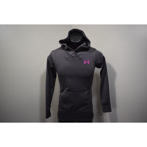 Under Armour Hoodie Gray Fleece Pullover Sweater Womens Size XS XSMALL - Picture 2 of 9